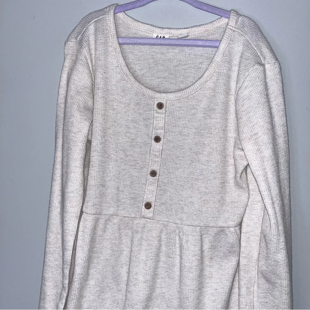 GAP Cream Long-Sleeve Kids Dress